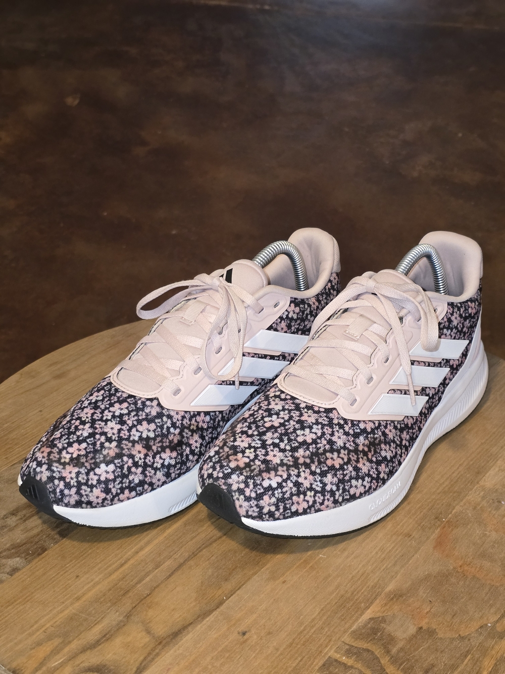 Adidas Runfalcon Cloudfoam Pink Floral Running Sneakers Youth 7 Women's 8.5
